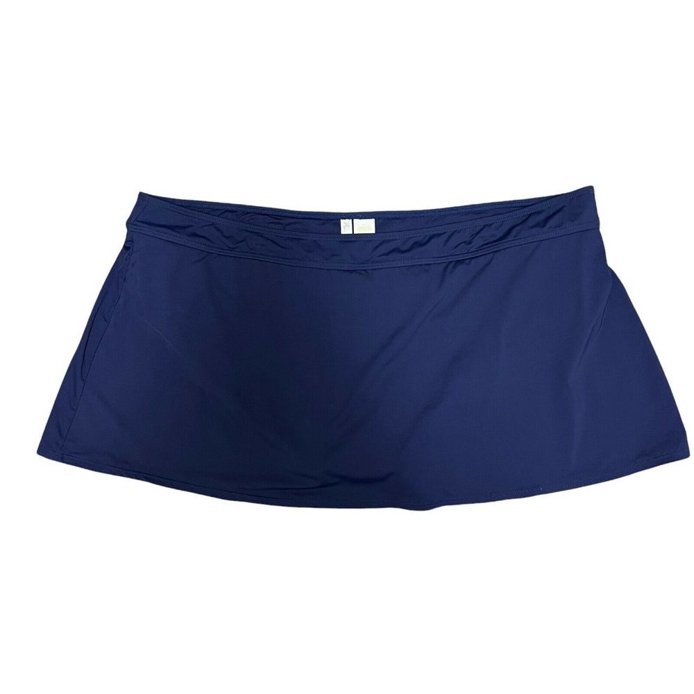 NWT Anne Cole Swimsuit Bikini Bottoms Skirt Plus Size 24W 24 Navy - Picture 2 of 12